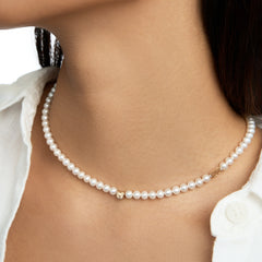 Teddy 18K Gold Bear Pearl Choker Necklace