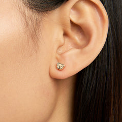 Teddy 18K Gold Bear Head Earring
