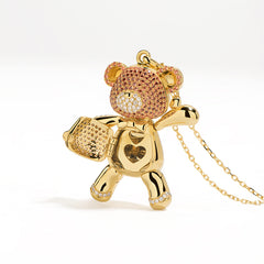 Teddy 18K Gold Diamond Opening Bear Necklace