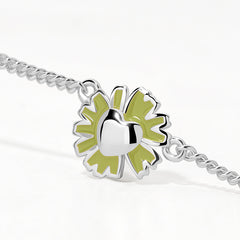 Daisy Heart Silver Tricolor Bracelet