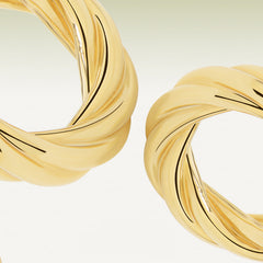14K Gold Spiral Pattern Earrings