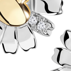 Daisy Heart Silver Stud Earring