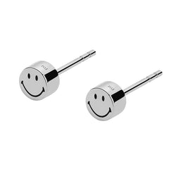 Smiley Platinum Charm Earrings