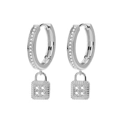 Unlock Platinum Diamond Lock Earring