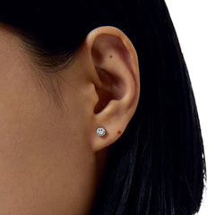 Smiley Platinum Charm Earrings