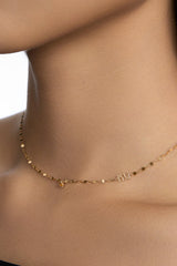 Shine Gold Citrine Gemstone Choker Necklace