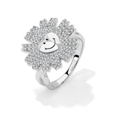 Smiley® Daisy Heart Silver Luxury Ring