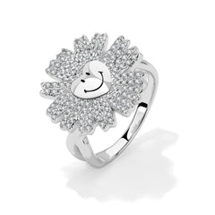 Smiley® Daisy Heart Silver Luxury Ring