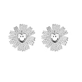Smiley® Daisy Heart Silver Luxury Stud Earring