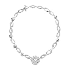 Smiley® Daisy Heart Silver Luxury Necklace