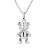 Teddy Silver Bear Necklace