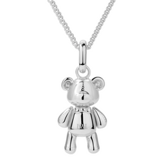 Teddy Silver Bear Necklace