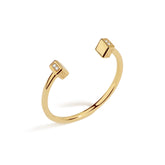 Unlock 18K Diamond Block Open Ring