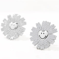 Smiley® Daisy Heart Silver Luxury Stud Earring