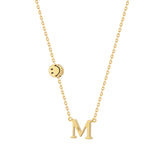Moment SMILEY® 18K Smiley Bead Personalized Letter Necklace