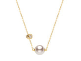 SMILEY 18K Diamond Bead Akoya Gold Necklace