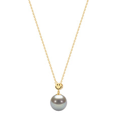 SMILEY 18K Grey Akoya Pearl Gold Y Chain Necklace