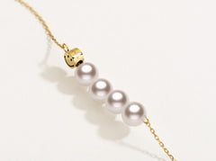 SMILEY 18K Akoya Pearl U Shape Gold Necklace
