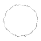 Smiley® Daisy Heart Silver Wave Teardrop Necklace