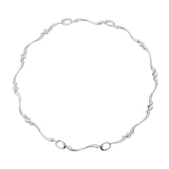 Smiley® Daisy Heart Silver Wave Teardrop Necklace