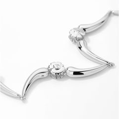 Smiley® Daisy Heart Silver Wave Teardrop Bracelet