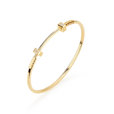 Unlock 18K Gold Pendant Bangle