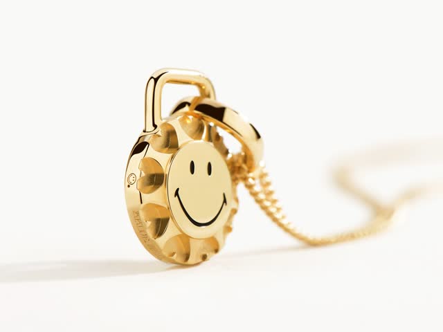 Smiley-18K Sunshine Gold Pendant Necklace