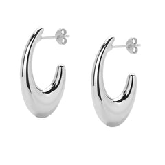 Essential Silver Half-Oval Stud Earring