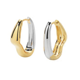 Essential Silver Dual-Tone Asymmetric Wavy Earring