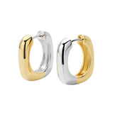 Essential Silver Dual-Tone Square-Round Earring