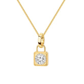 Unlock Amulet 18K 0.1ct Diamond Lock Gold Pendant