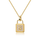 Unlock 18K Diamond Lock Personalized Gold Pendant