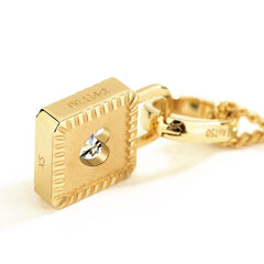 Unlock Amulet 18K 0.1ct Diamond Lock Gold Pendant