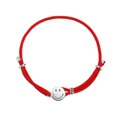 Smiley Silver Colour String Bracelet