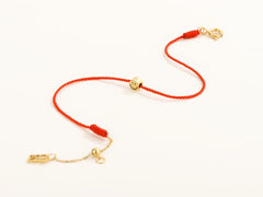 SMILEY 18K Smiley Red String Gold Bracelet