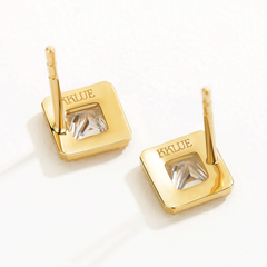 Unlock 18K Square Diamond Gold Earring