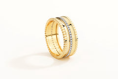 Unlock Marks 18K U-shape Diamond Gold Signature Ring