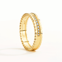 Unlock Marks 18K U-Shape Diamond Gold Ring