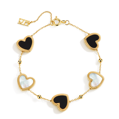 Flip 18K Double-Sided 5 Hearts Bracelet