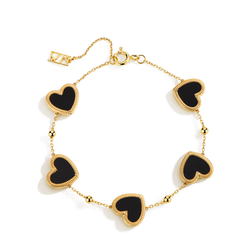 Flip 18K Double-Sided 5 Hearts Bracelet