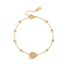Flip 18K Diamond Double-Sided Single Hearts Bracelet