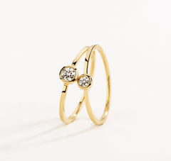 D Muse 18K Diamond Gold Ring