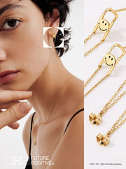 Smiley 18K Chain Earrings