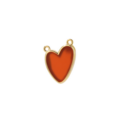 Moment 18K Red Agate Heart Flat Charm