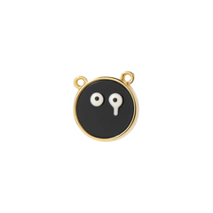 Moment 18K Black Onyx Crying Face Flat Charm