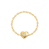 Moment 18K Heart Diamond Chain Ring