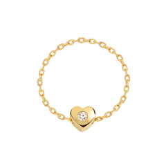 Moment 18K Heart Diamond Chain Ring