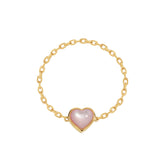 Moment 18K Heart Pink Mother of pearl Chain Ring