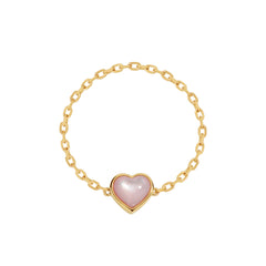 Moment 18K Heart Pink Mother of pearl Chain Ring