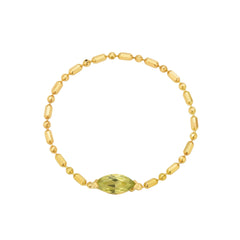Moment 18K Double Beads Olivine Chain Ring